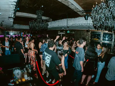 Packed dance floor with hands in the air under the lights at The Catwalk Club, Downtown LA (Sat 25 June)