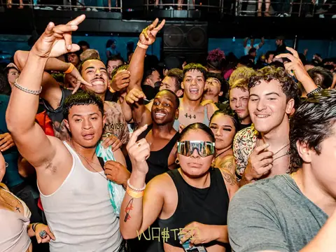 Packed dance floor with hands in the air under the lights at The Catwalk Club, Downtown LA (Fri 17 June)