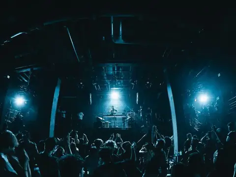 Packed dance floor with hands in the air under the lights at The Catwalk Club, Downtown LA (Sun 05 September)