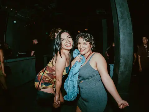Packed dance floor with hands in the air under the lights at The Catwalk Club, Downtown LA (Sat 25 June)