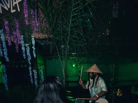 DJ performing in the booth above the crowd at The Catwalk Club, Downtown LA (Thu 28 October)