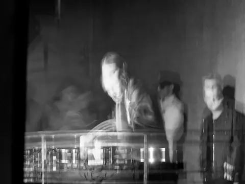 DJ performing in the booth above the crowd at The Catwalk Club, Downtown LA (Fri 22 October)