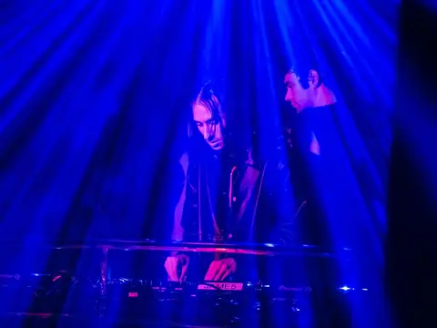 DJ performing in the booth above the crowd at The Catwalk Club, Downtown LA (Fri 22 October)