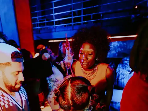Guests posing for a photo during a club night at The Catwalk Club, DTLA (Tue 02 April)